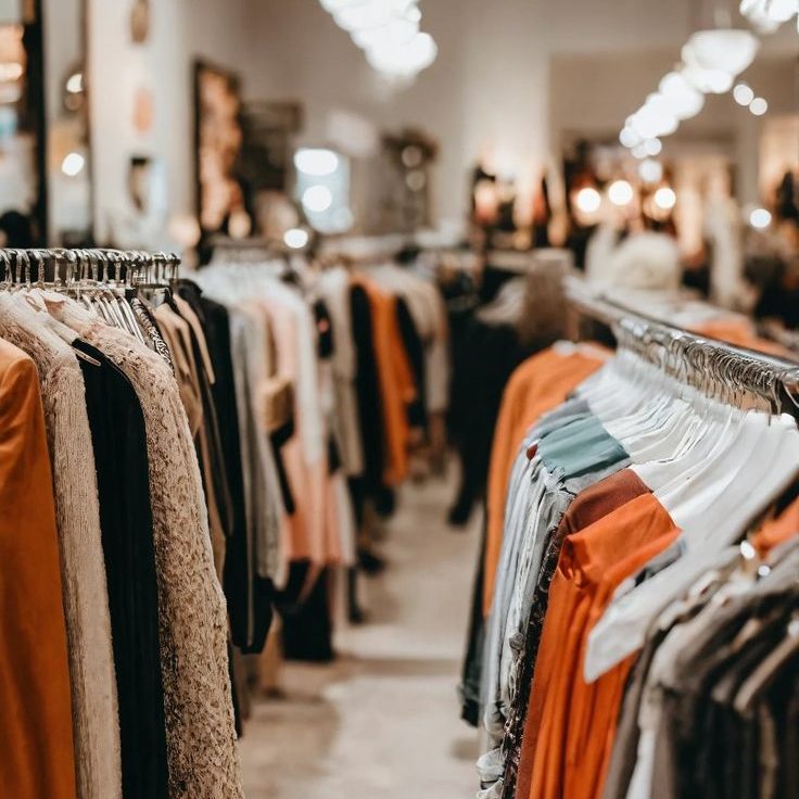 Rayons d'une boutique de vêtements